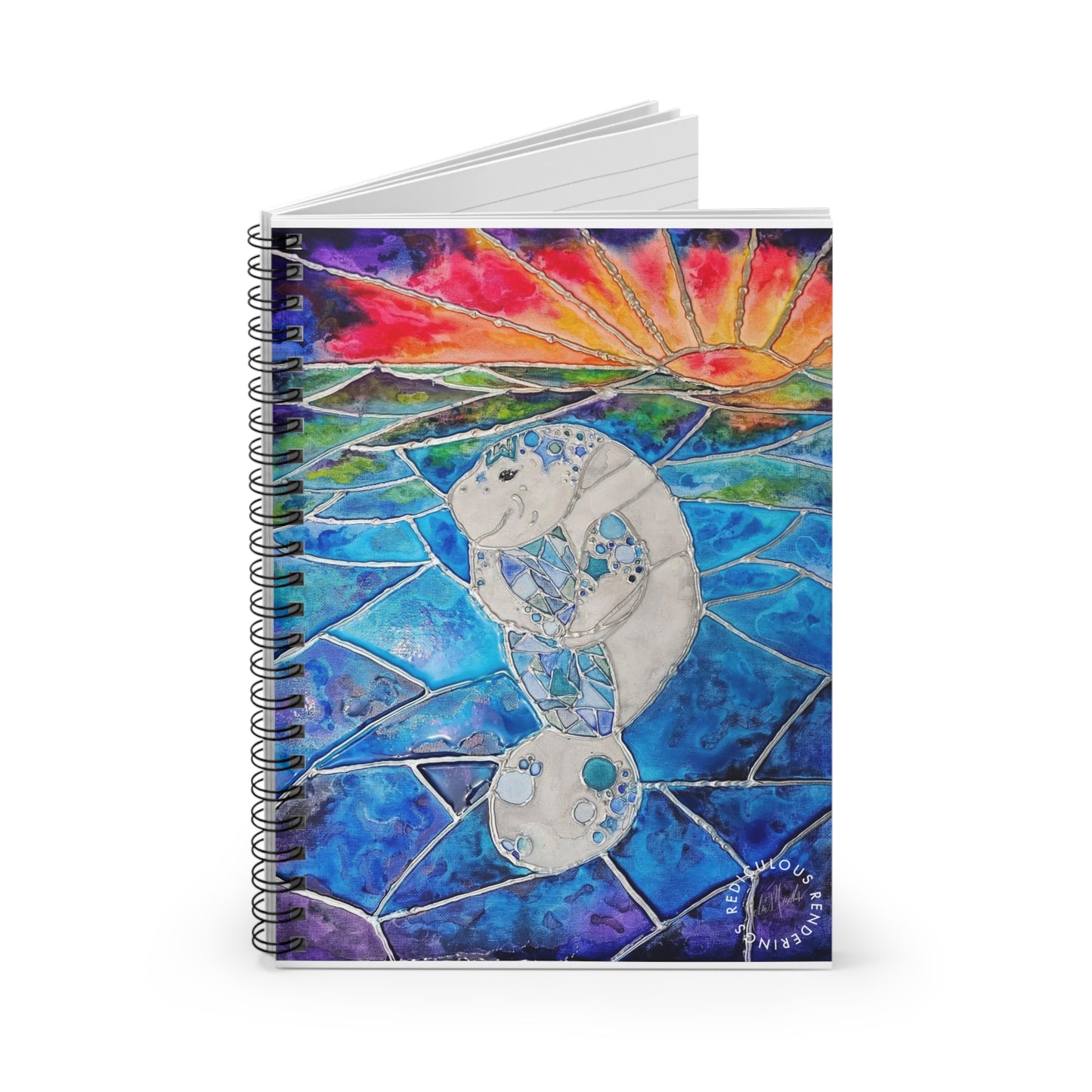 Manatee Spiral Notebook - Ruled Line 118 Pages, Printed Cover