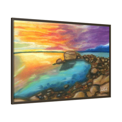 Sunset Ocean Beach Framed Wall Art