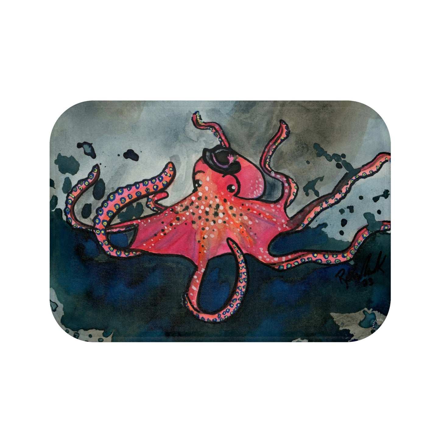 Octopus Bath Mat  Anti-Slip, 100% Microfiber Rug- Home & Bathroom Supplies