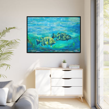 Framed Matte Canvas - Underwater Fish Scene