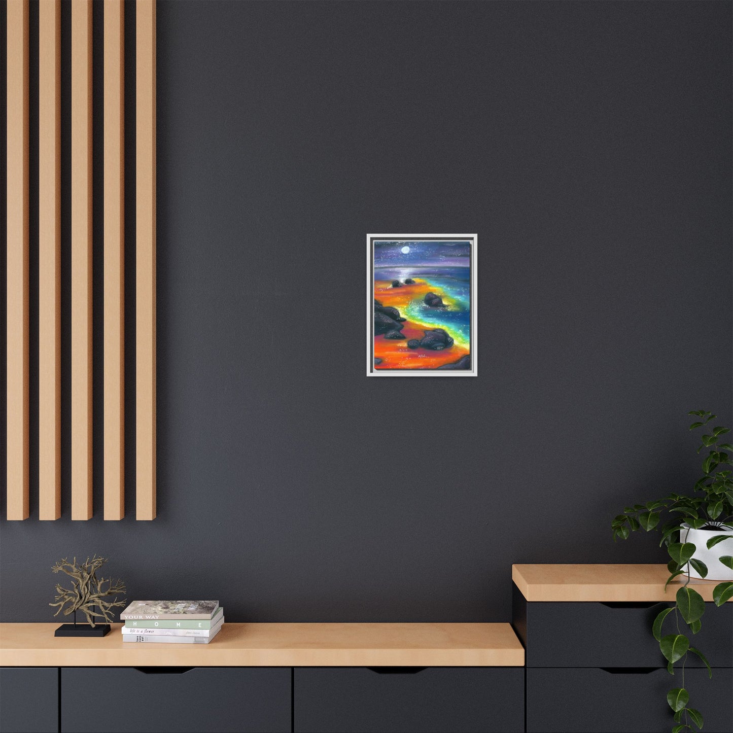Beach at Night Frame Wall Art