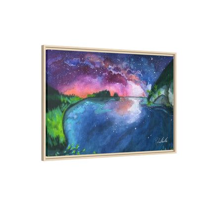 Watercolor Sunset Lake Framed Wall Art