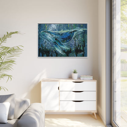 Watercolor Whale Framed Wall Art