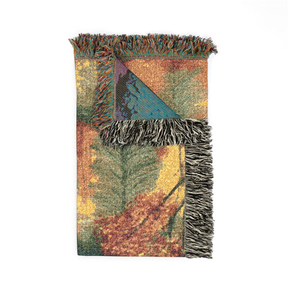 Autumn Landscape Woven Blanket — Scenic Fall Tapestry Throw