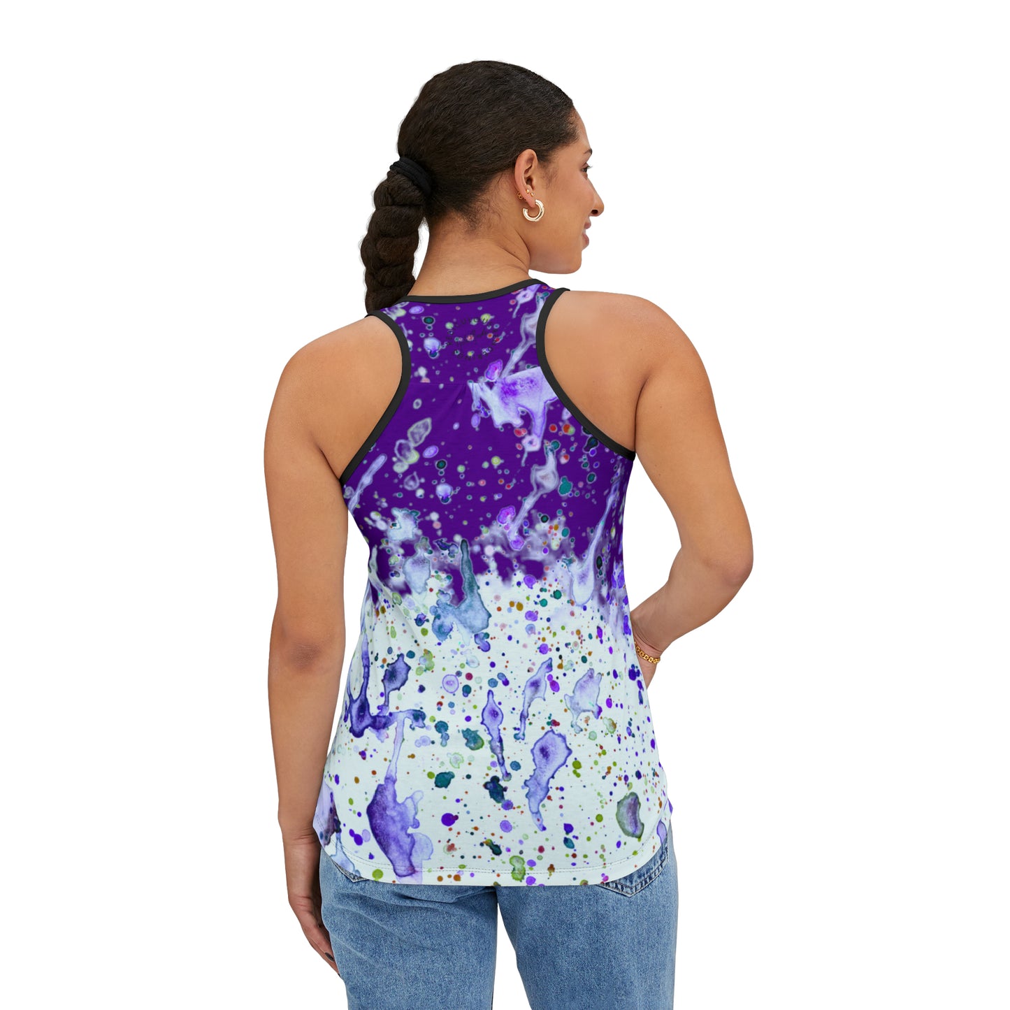 Purple Color Splash Women's Tank Top (AOP)