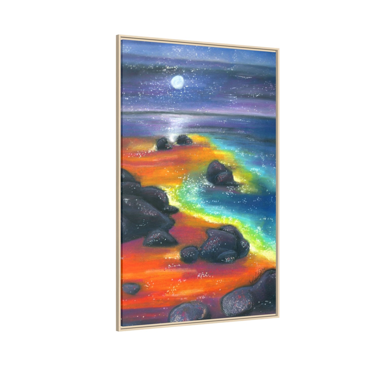 Beach at Night Frame Wall Art