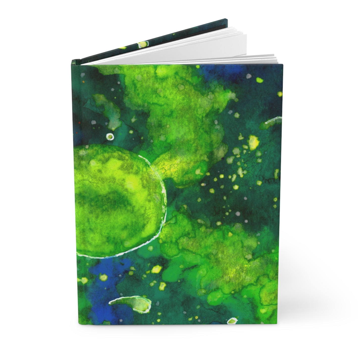 Green Galaxy Hardcover Journal Matte 150 Pages, Printed Cover