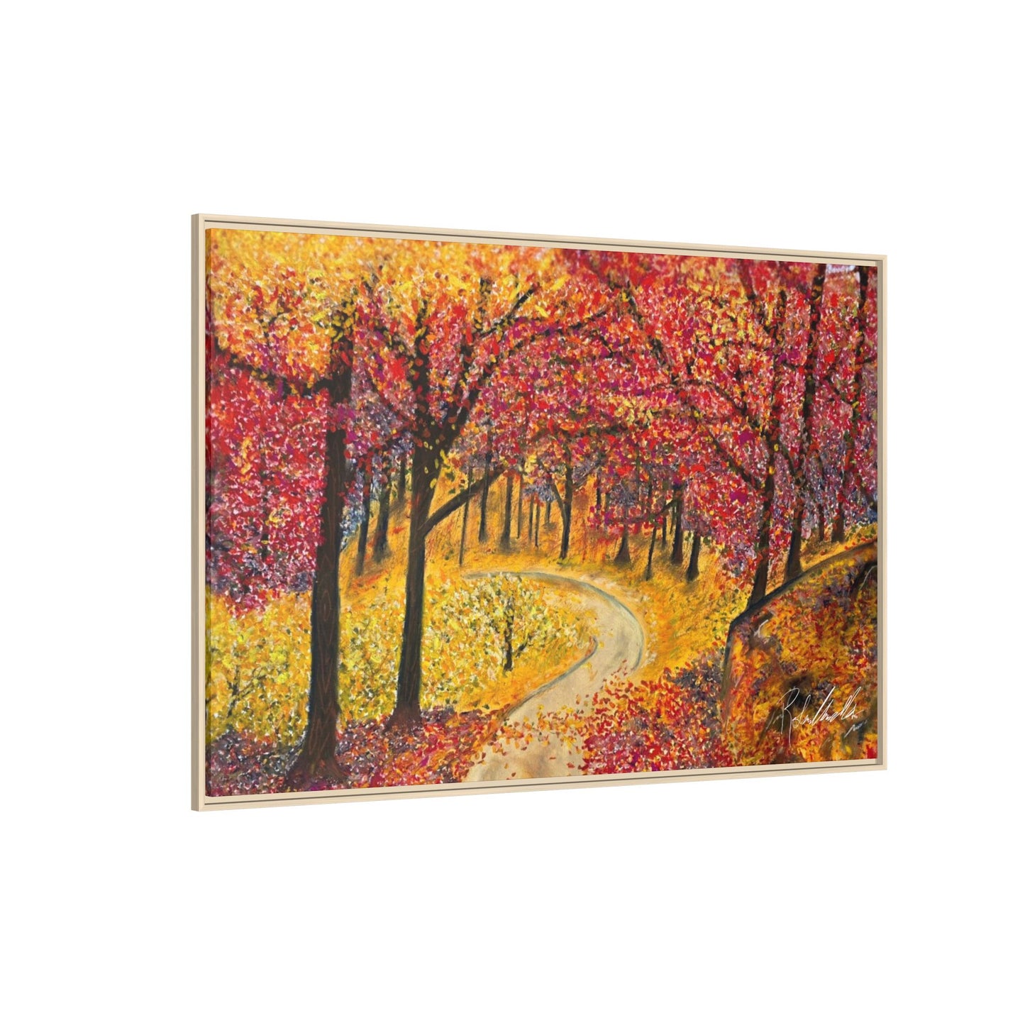 Vibrant Fall Forest Framed Wall Art