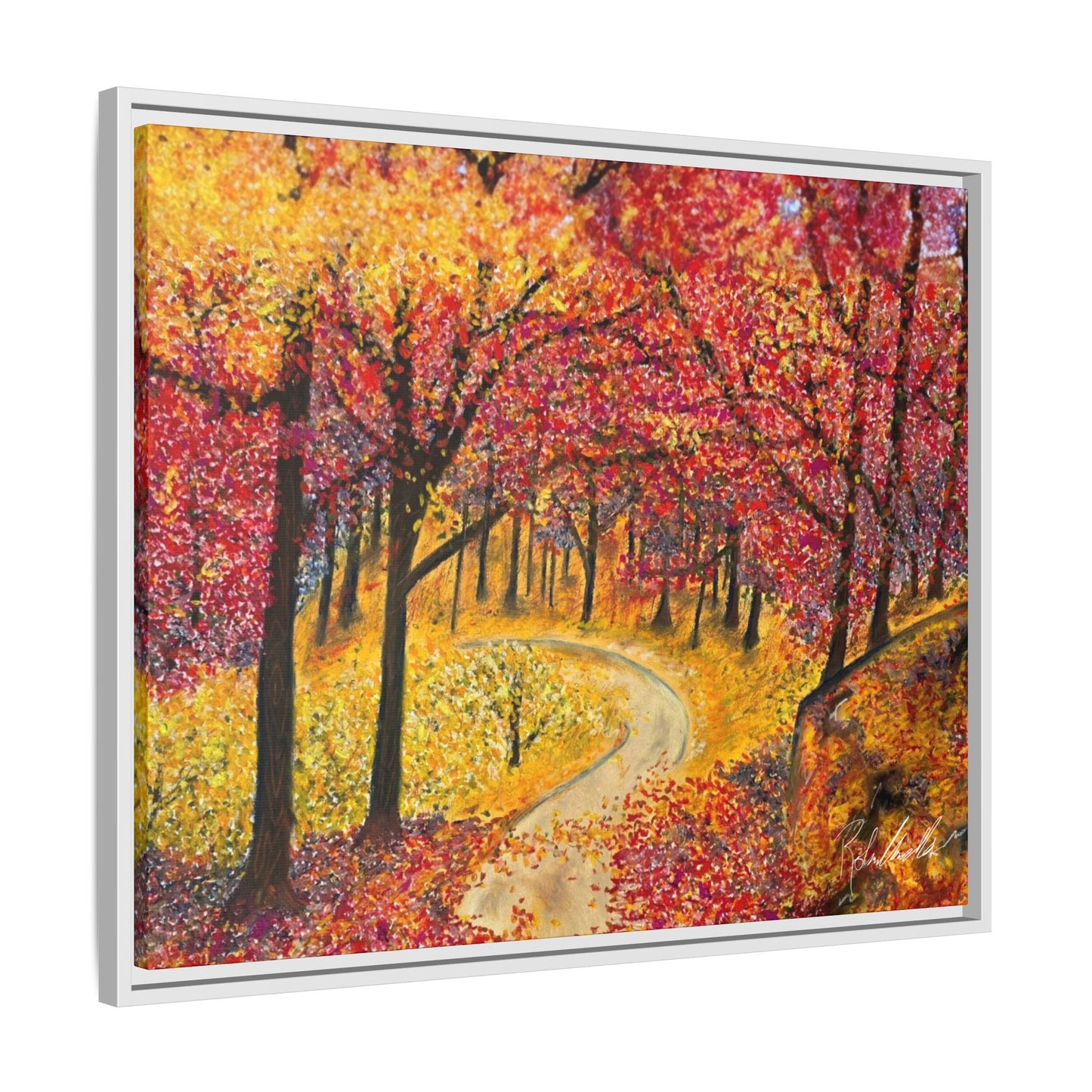 Vibrant Fall Forest Framed Wall Art