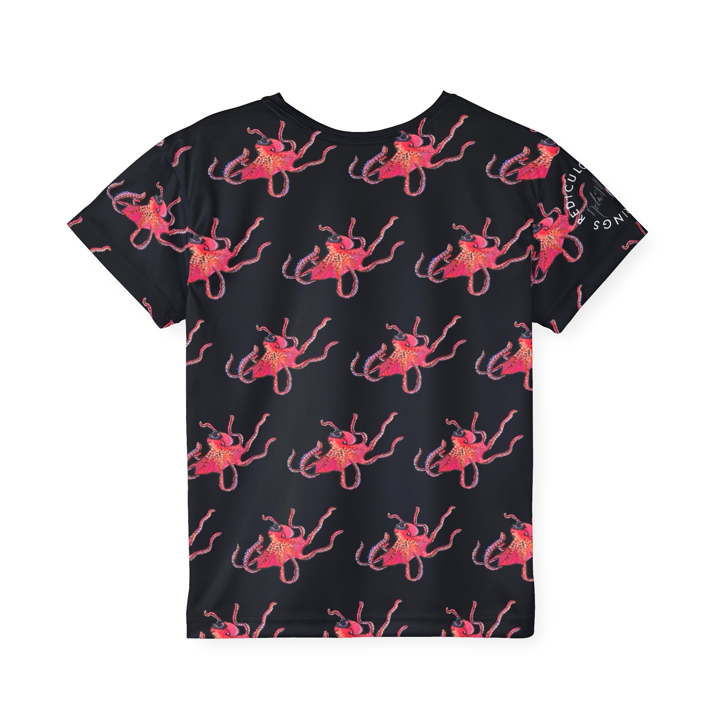 Kids Octopus Sports Jersey — Bright Red Octopus All-Over Print