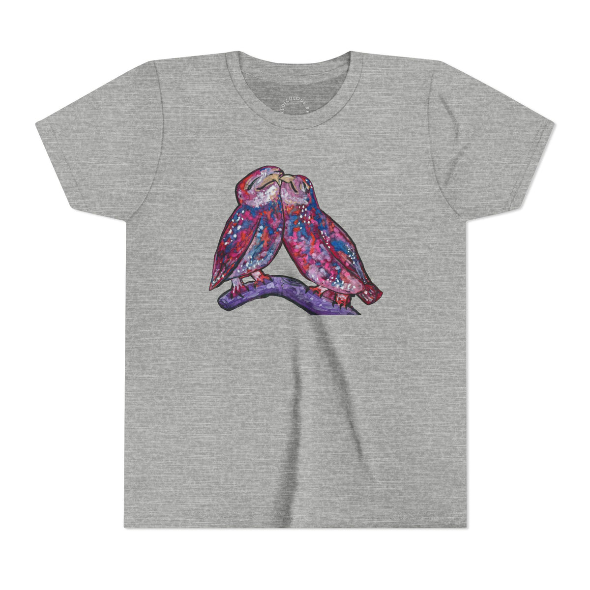 Youth Tee – Watercolor Lovebirds Graphic