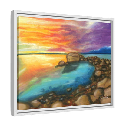 Sunset Ocean Beach Framed Wall Art