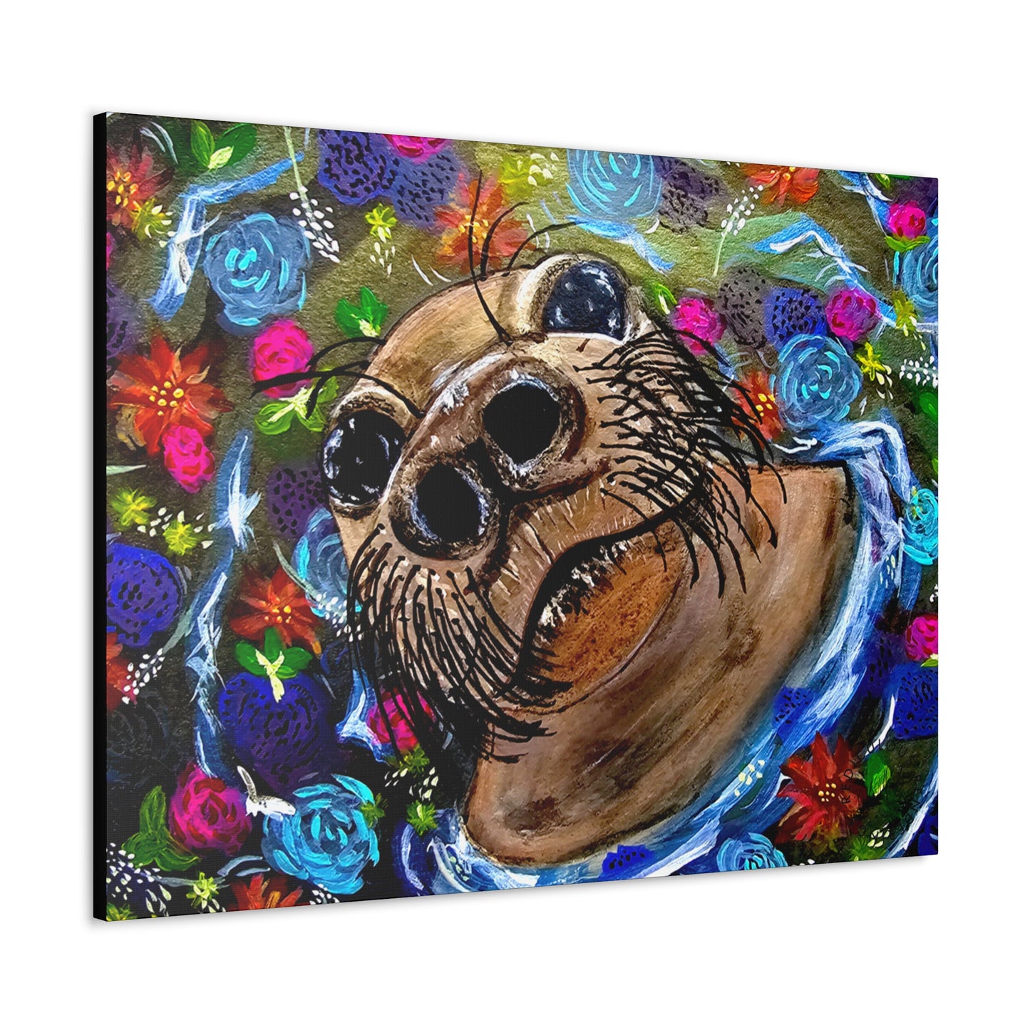 Flower Seal Canvas Gallery Wraps