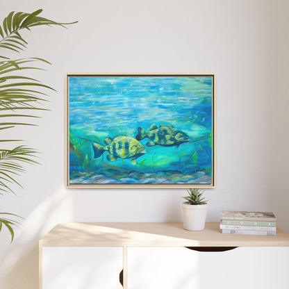 Framed Matte Canvas - Underwater Fish Scene