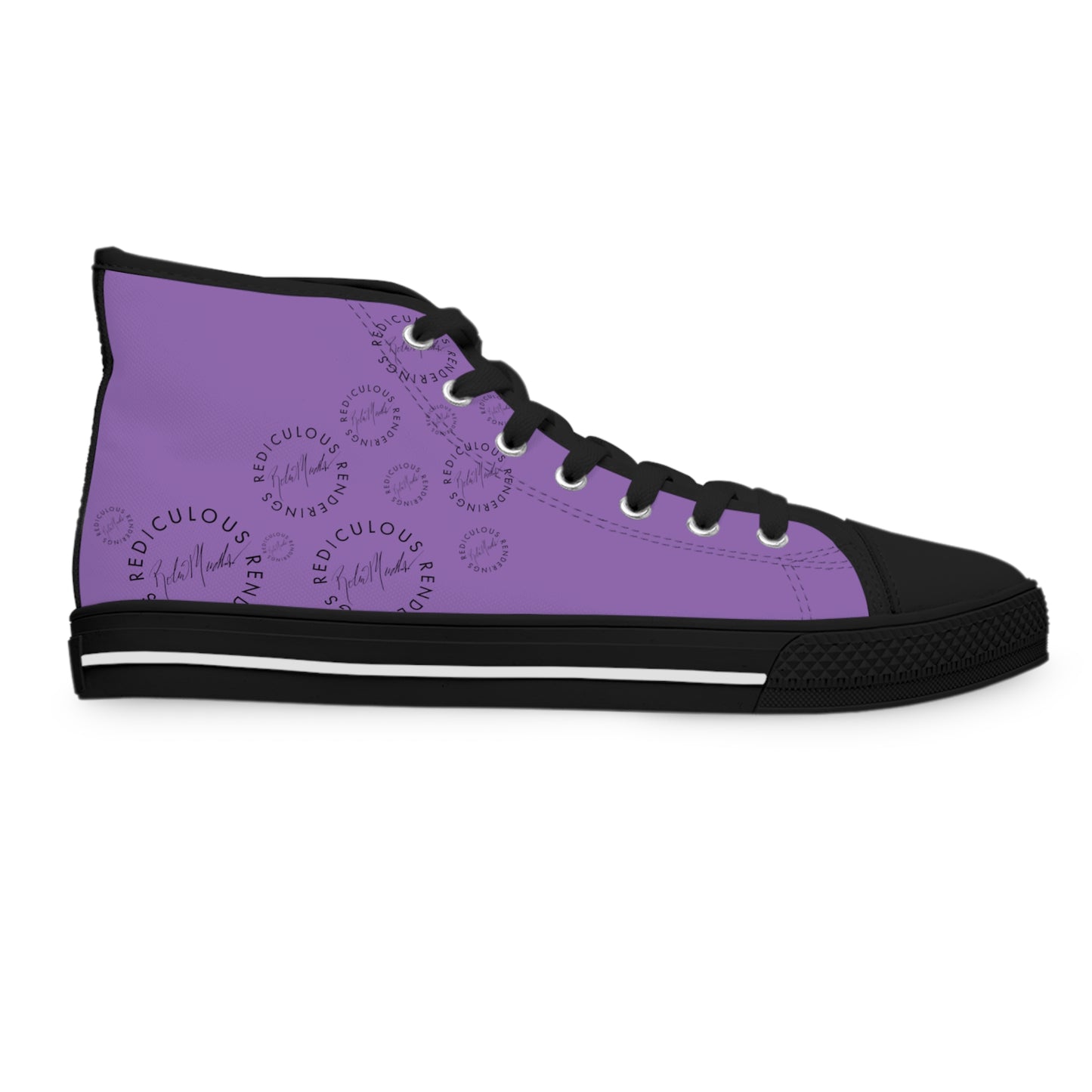 Purple Abstract Horse Unisex High Top Sneakers