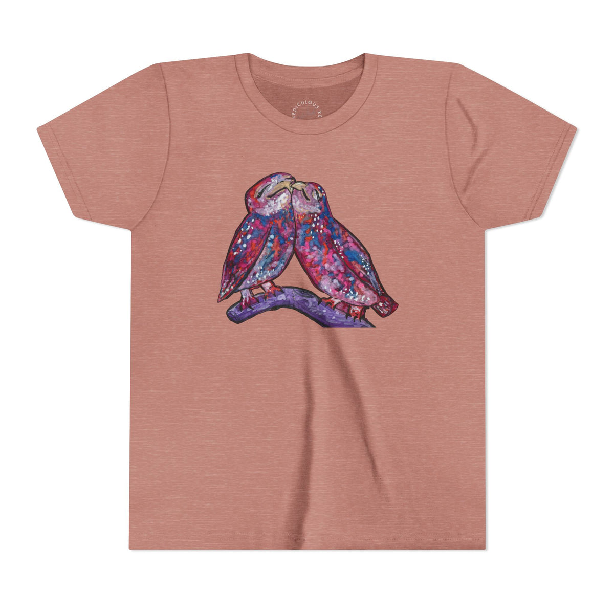 Youth Tee – Watercolor Lovebirds Graphic