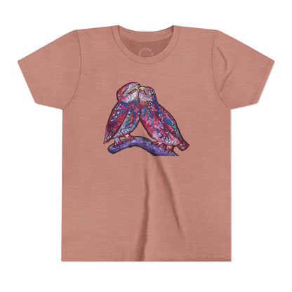 Youth Tee – Watercolor Lovebirds Graphic