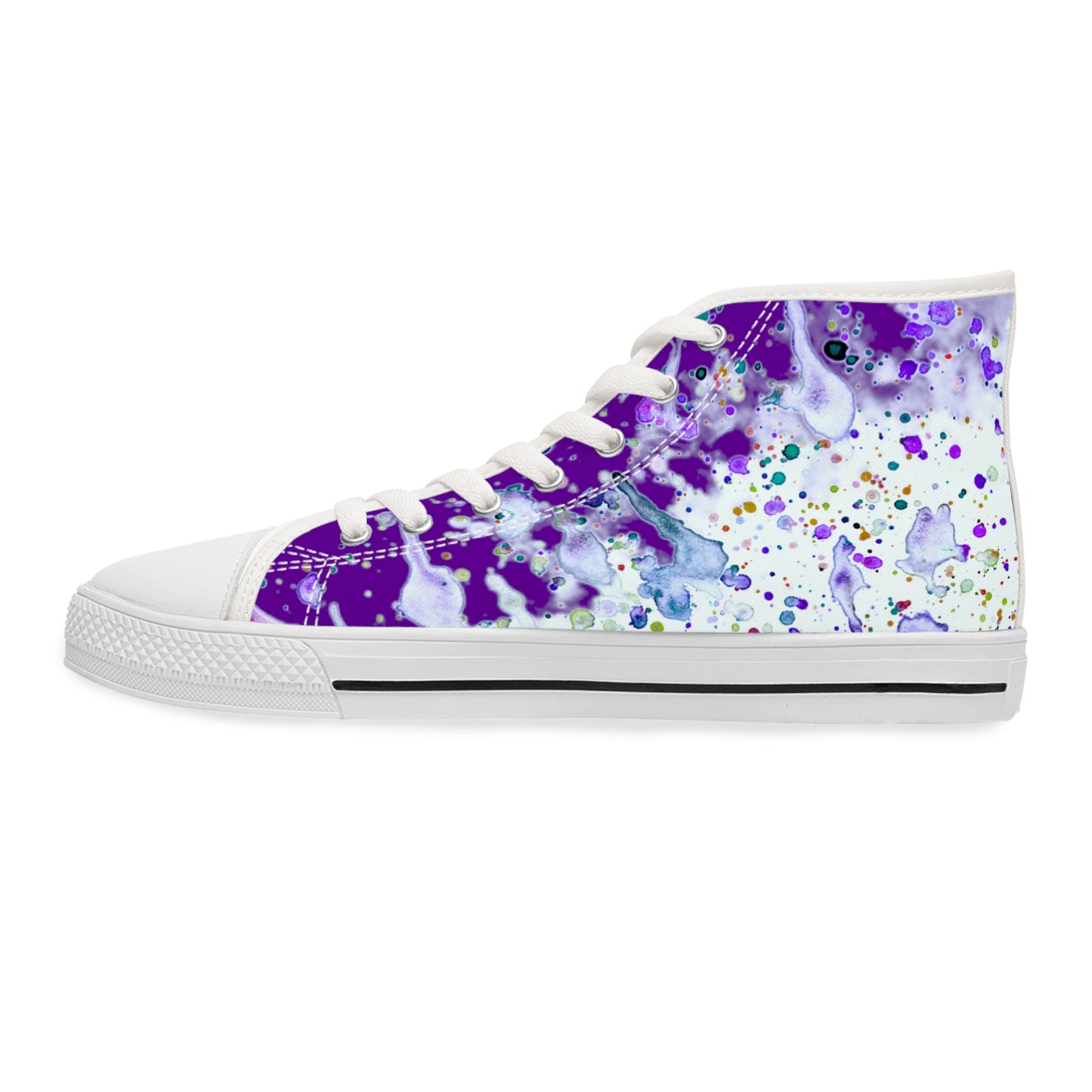 Purple Color Splash Unisex Classic High Top Sneakers