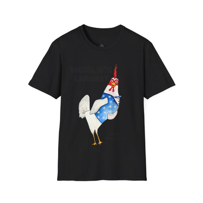 World's Largest Chicken T-Shirt — Funny Patriotic Rooster Tee
