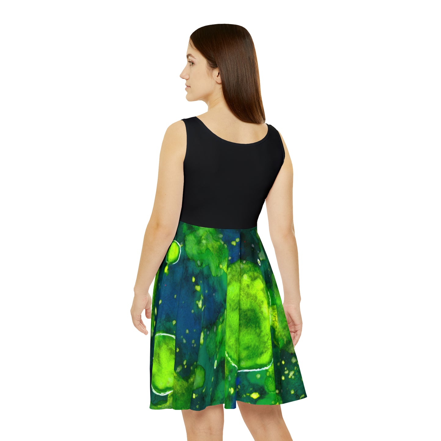 Green Galaxy Women's Skater Dress (AOP)