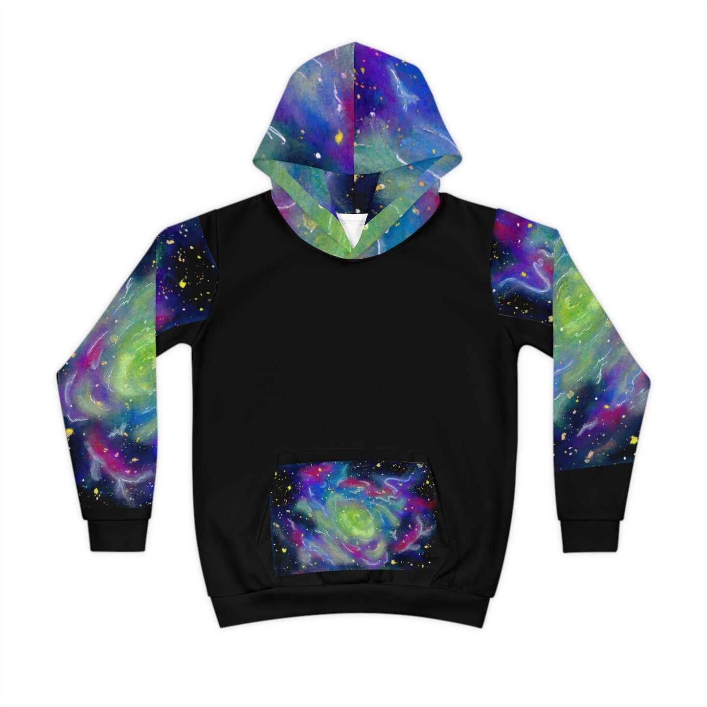 Rainbow Vortex Galaxy Children's Hoodie (AOP)