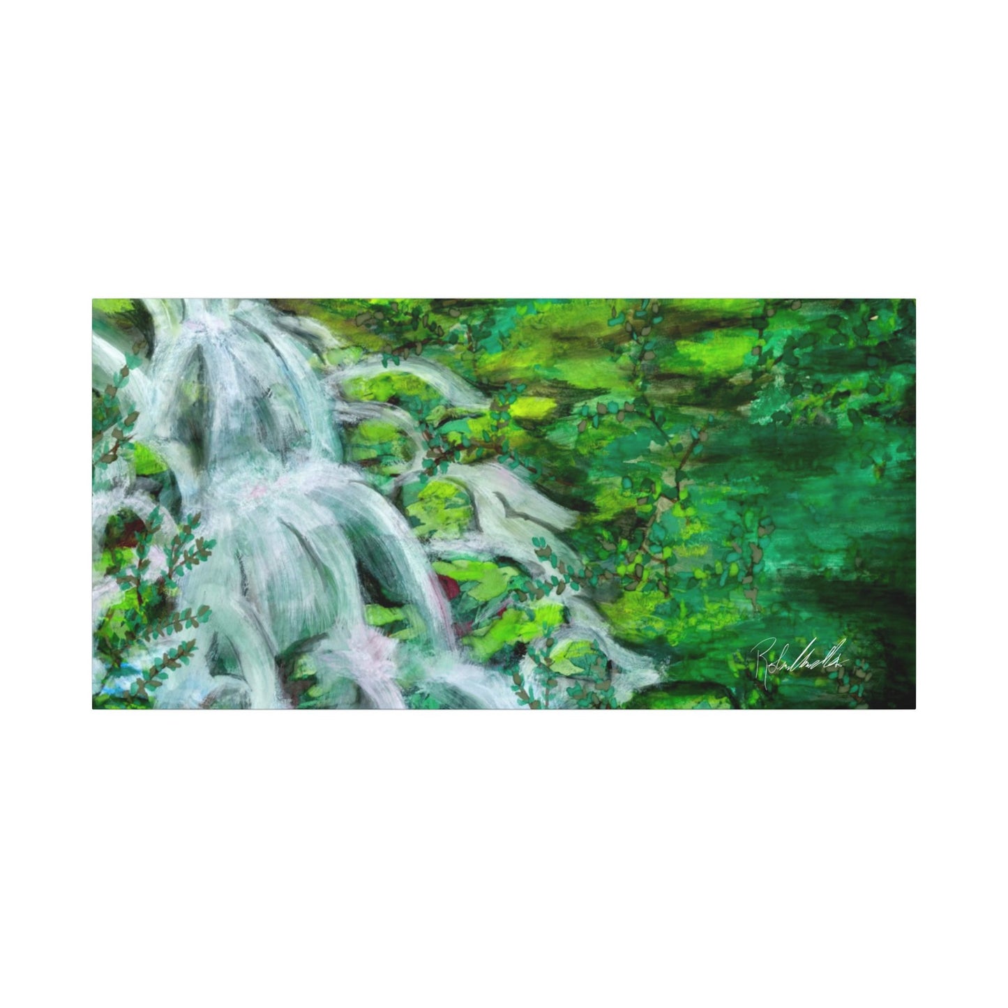 Mossy Waterfall Canvas Gallery Wrap