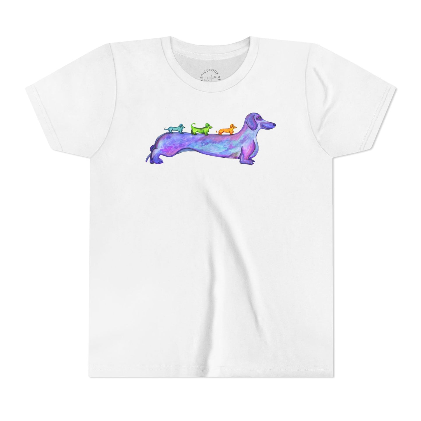 Dachshund Rainbow Crew Youth Tee