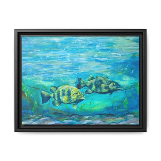 Framed Matte Canvas - Underwater Fish Scene