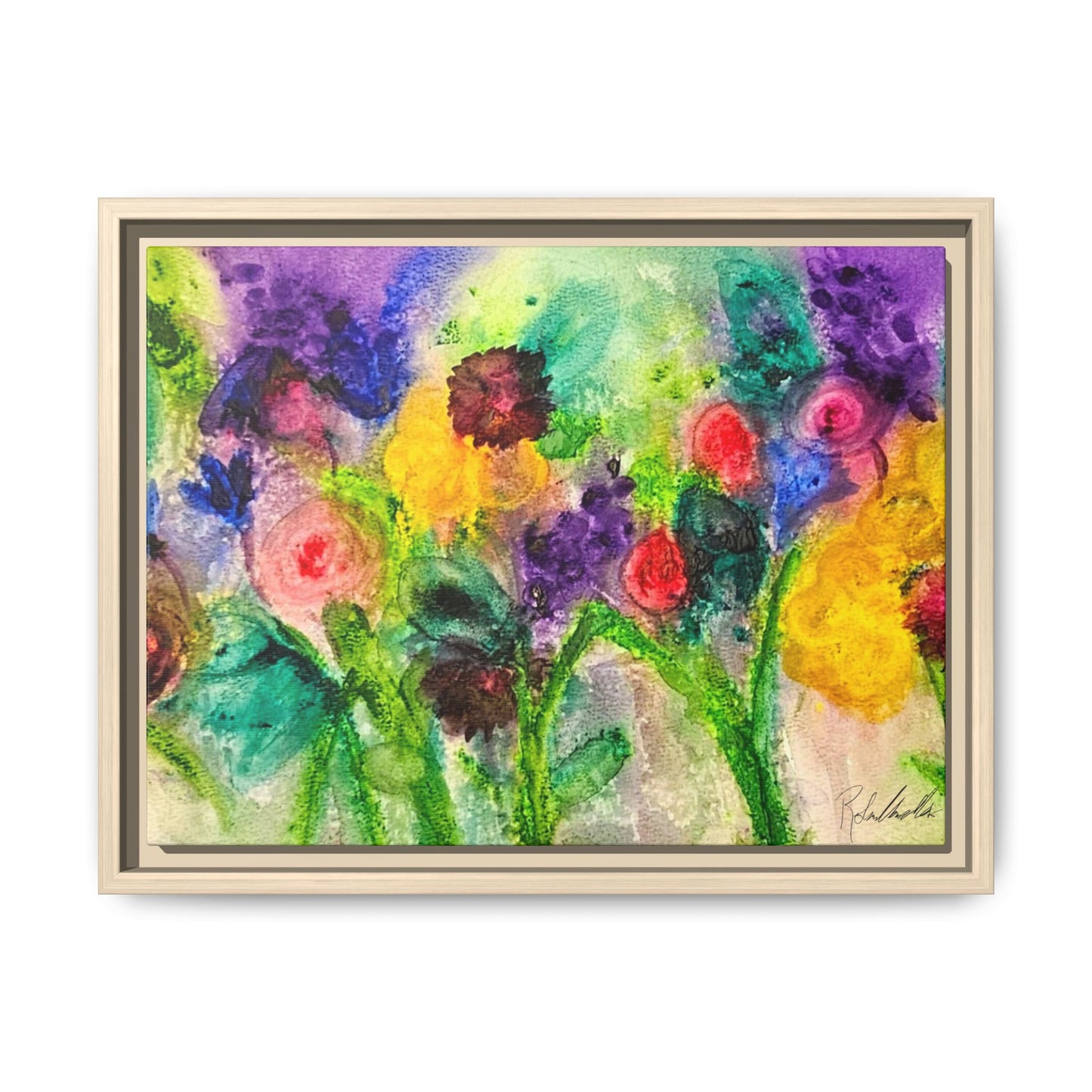 Abstract Flowers Framed Wall Art
