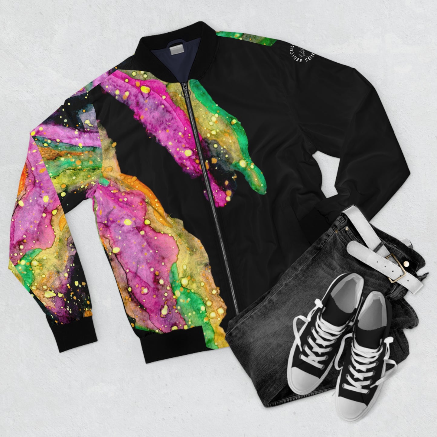 Neon Galaxy Men's Bomber Jacket (AOP)