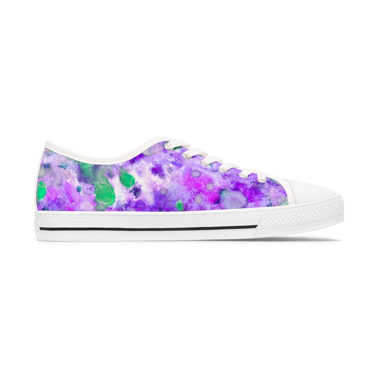 Purple Tie-Dye Low Top Sneakers — Women's Casual Canvas Shoes