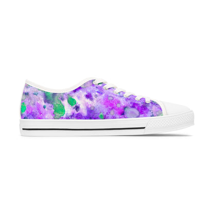 Purple Tie-Dye Low Top Sneakers — Women's Casual Canvas Shoes