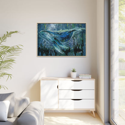 Watercolor Whale Framed Wall Art
