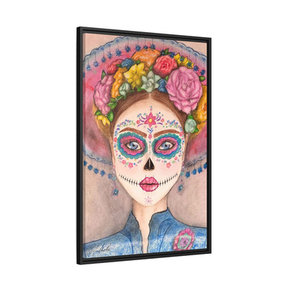 Day of the Dead Skull Woman Framed Wall Art