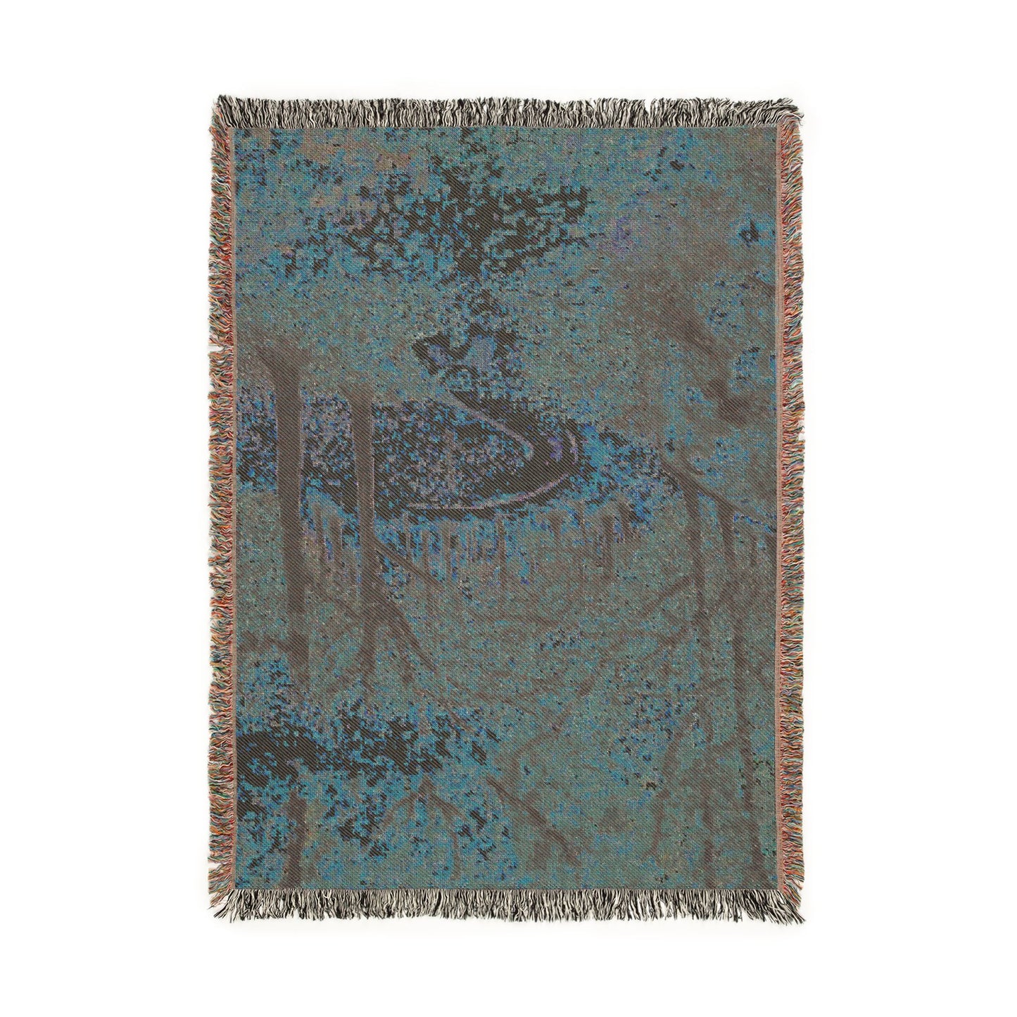 Autumn Forest Woven Blanket — Cozy Scenic Throw for Home & Cabin