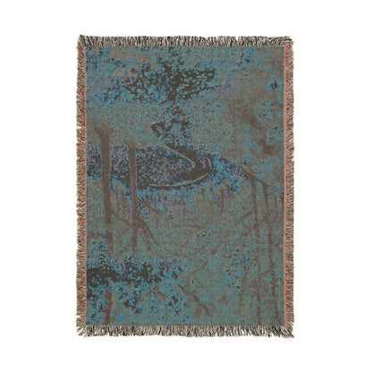 Autumn Forest Woven Blanket — Cozy Scenic Throw for Home & Cabin