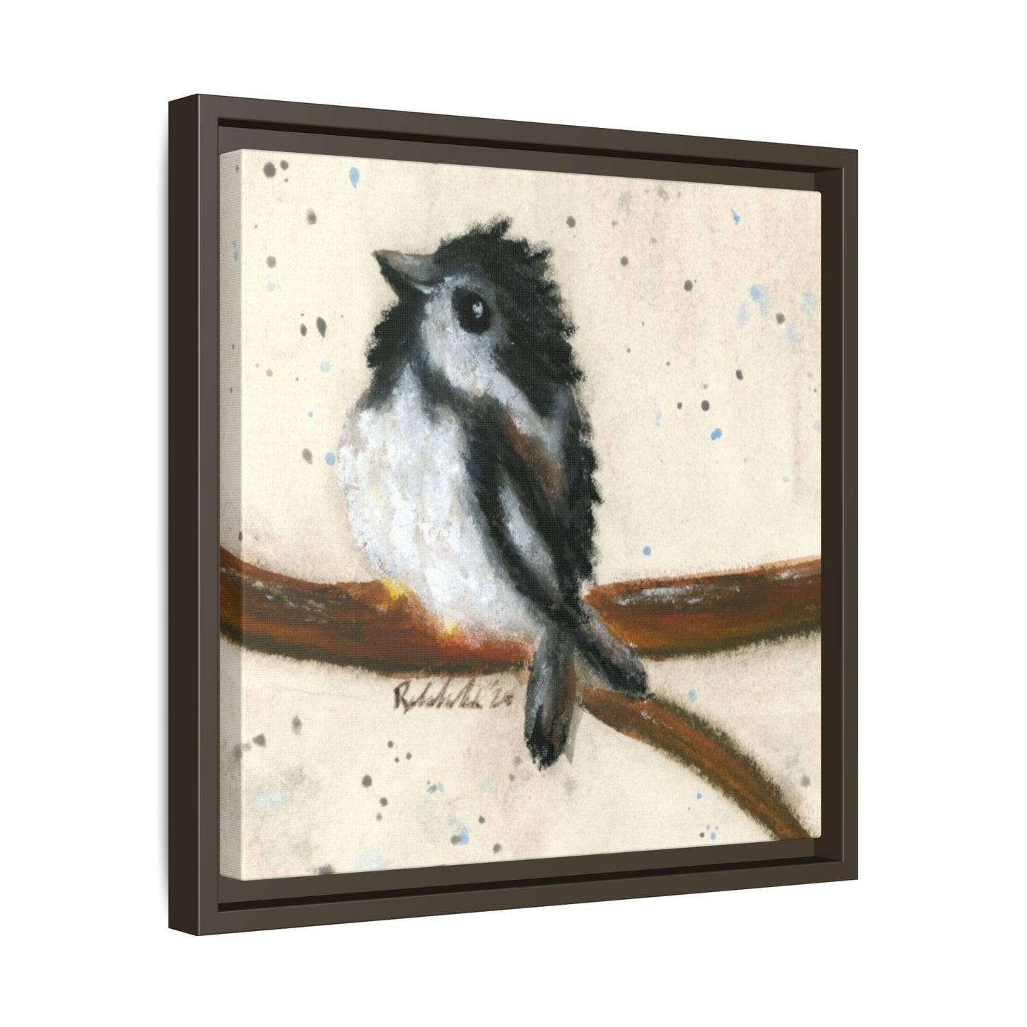 Black Finch Bird Framed Wall Art