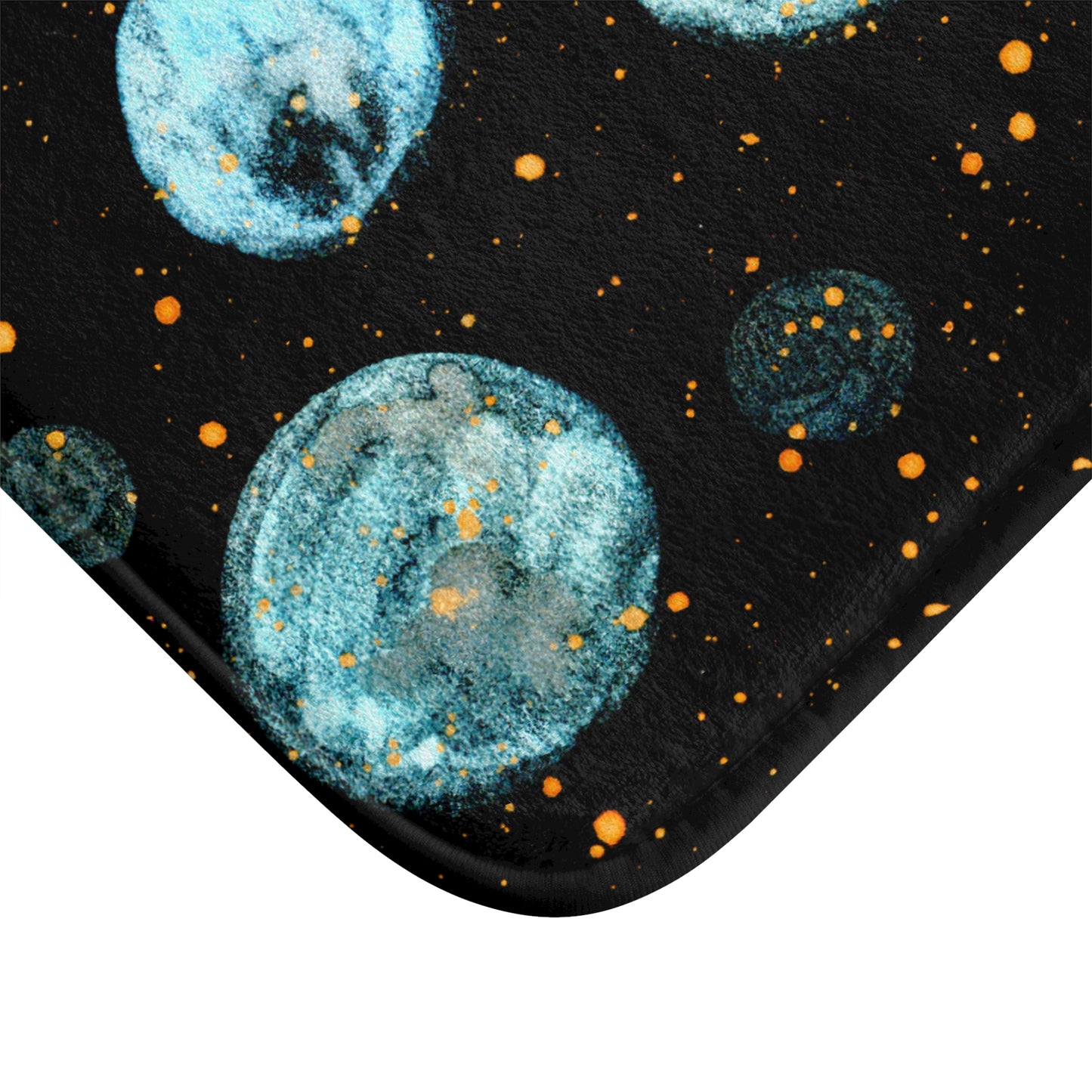 Little Blue Planets Galaxy Bath Mat  Anti-Slip, 100% Microfiber Rug- Home & Bathroom Supplies