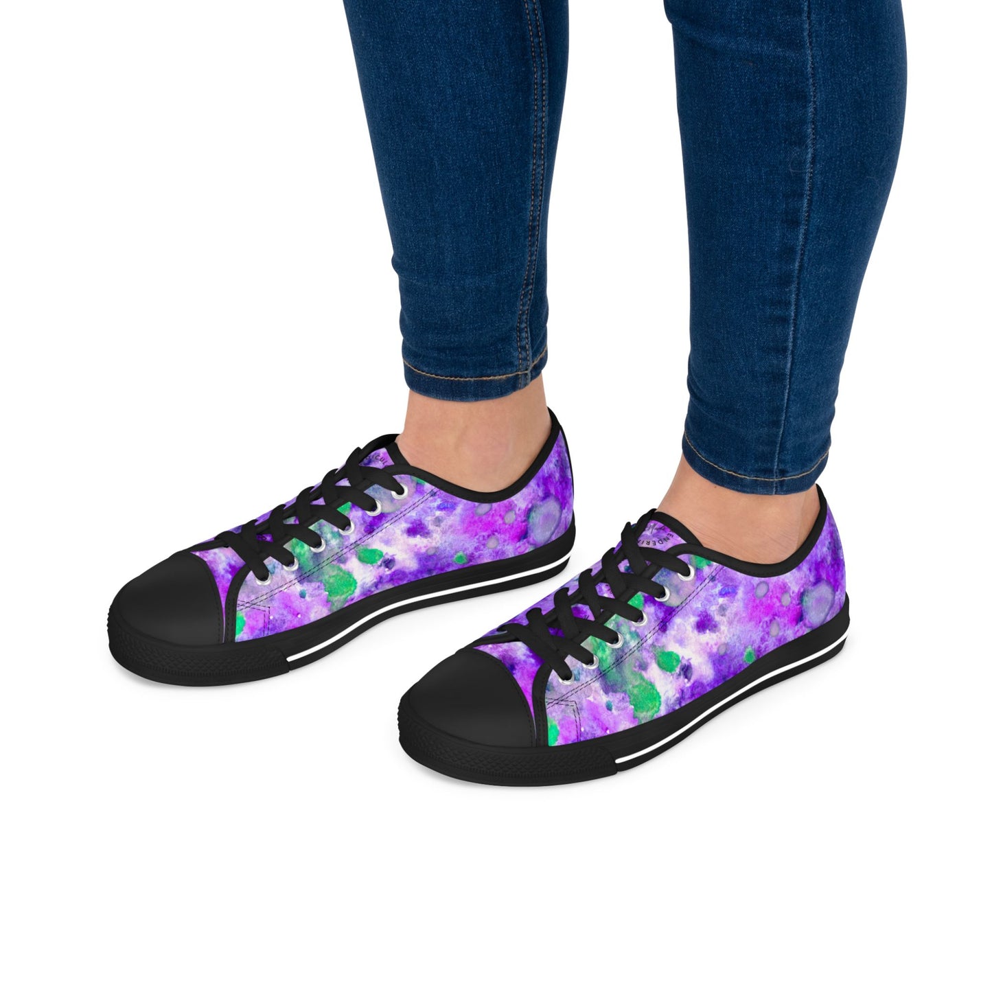 Purple Tie-Dye Low Top Sneakers — Women's Casual Canvas Shoes