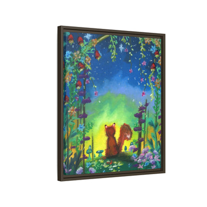 Fox Under Flowers Framed Wall Art