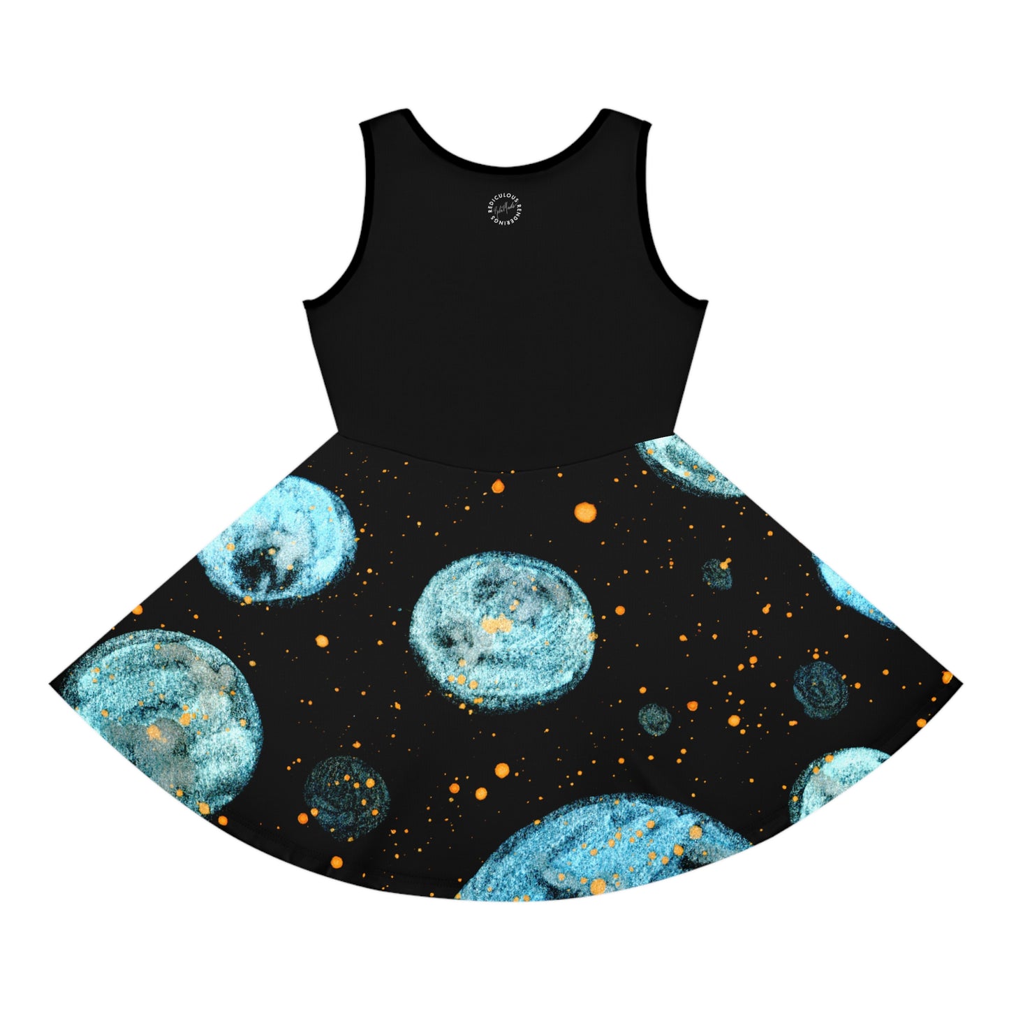 Little Blue Planets Galaxy Girls' Sleeveless Sundress (AOP)