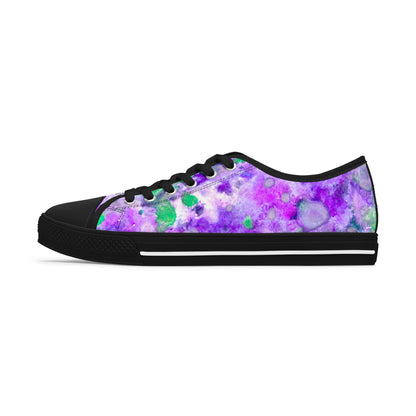 Purple Tie-Dye Low Top Sneakers — Women's Casual Canvas Shoes
