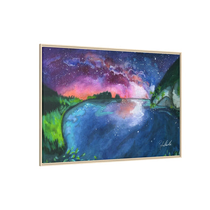Watercolor Sunset Lake Framed Wall Art