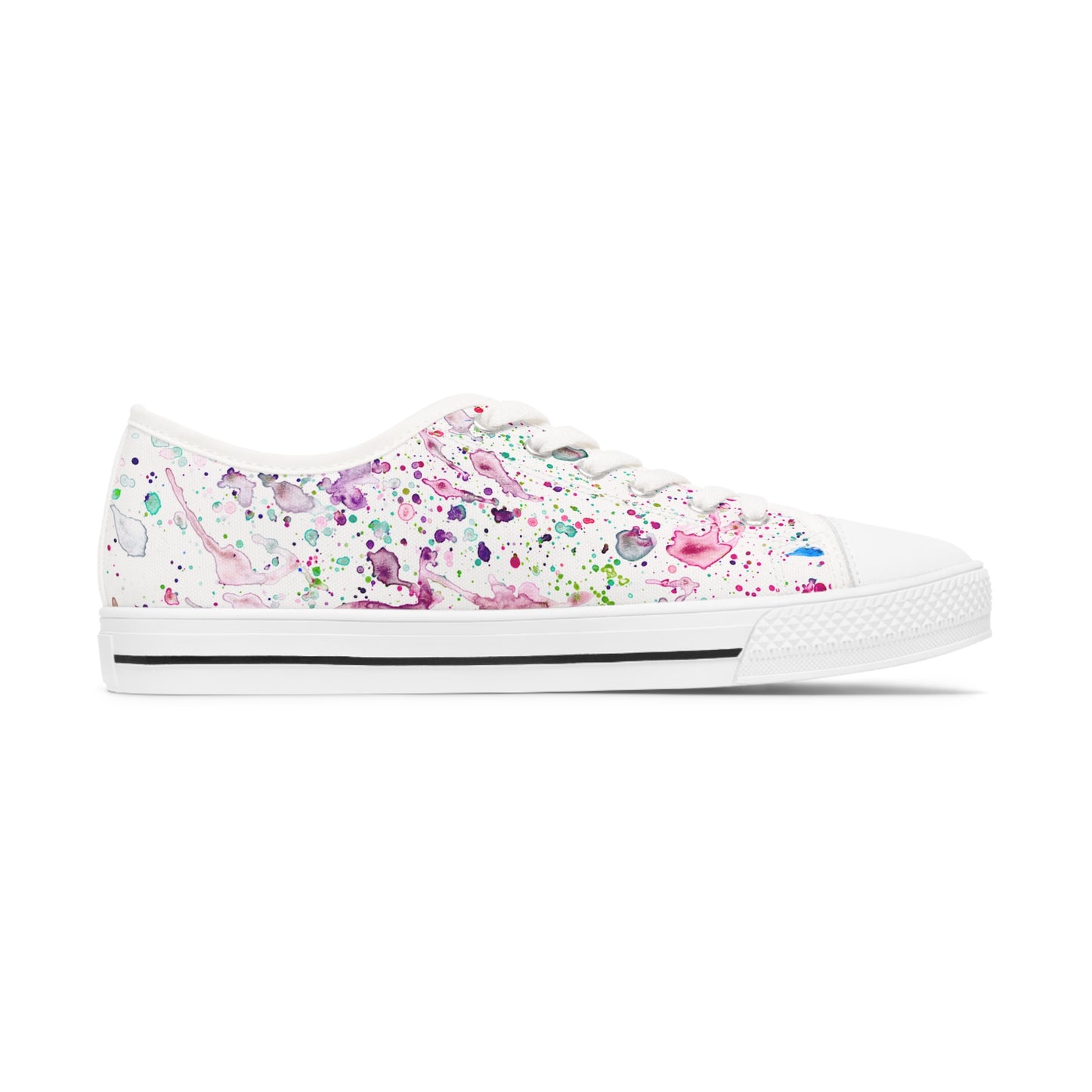 White Splashes Unisex Classic Low Top Sneakers