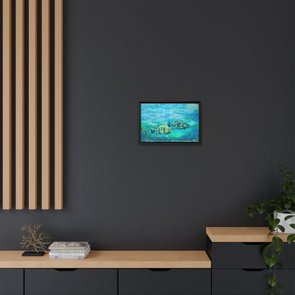 Framed Matte Canvas - Underwater Fish Scene