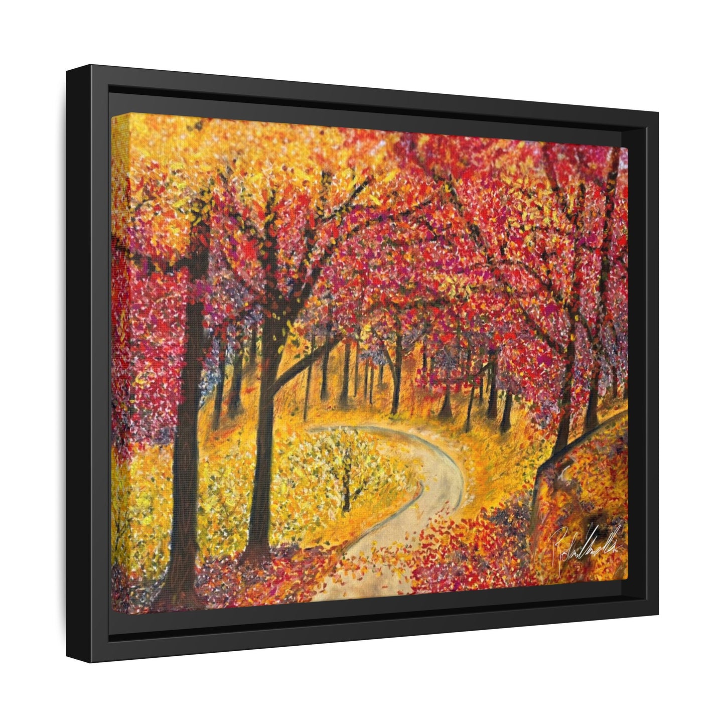 Vibrant Fall Forest Framed Wall Art