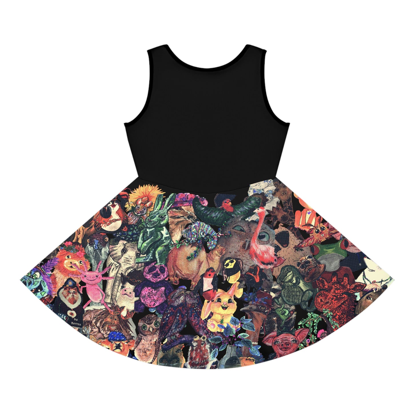 Faded Animal Mashup Kids Skater Dress (AOP)