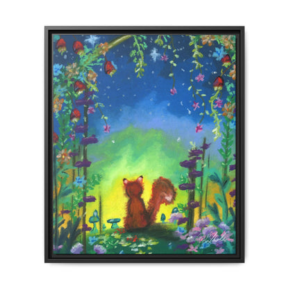 Fox Under Flowers Framed Wall Art