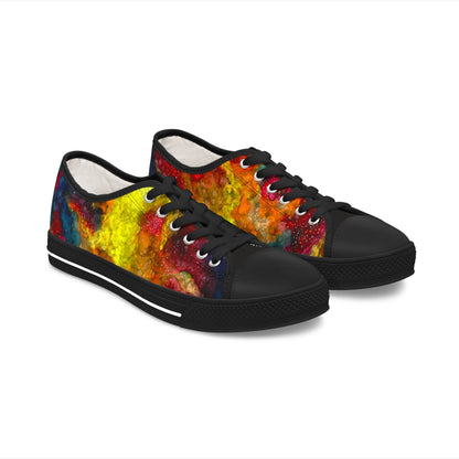 Low Top Sneakers — Vibrant Abstract Watercolor Print for Women