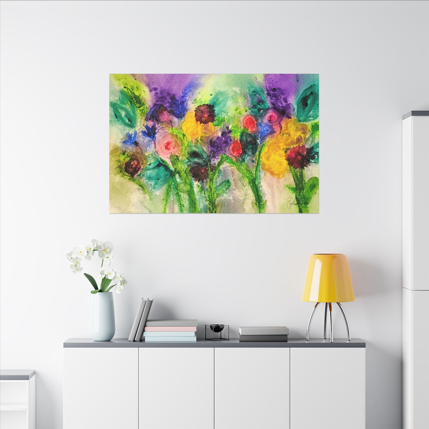 Abstract Flowers Canvas Gallery Wrap